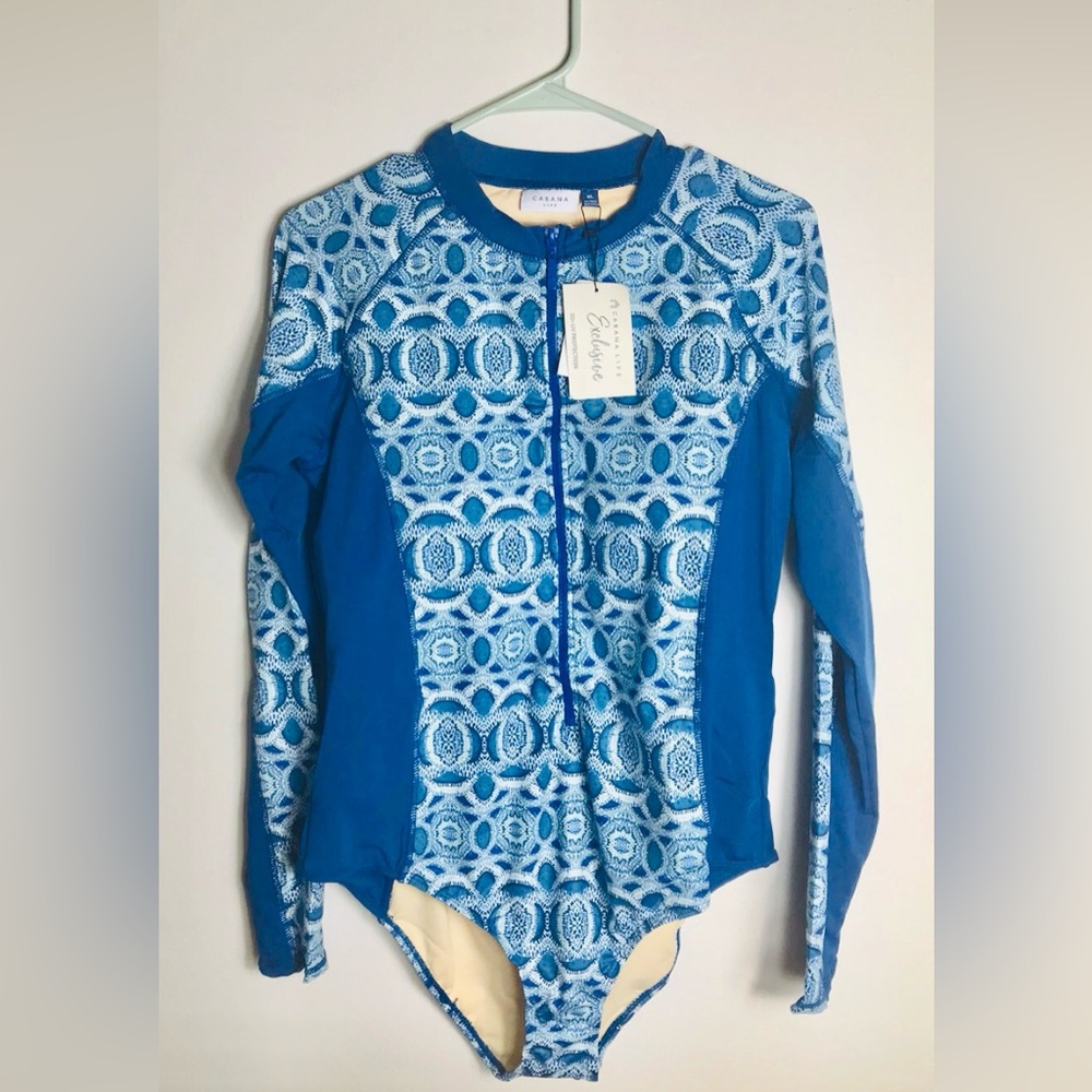 NWT Sz XL Cabana Life Unisuit Blue Swimsuit One Piece